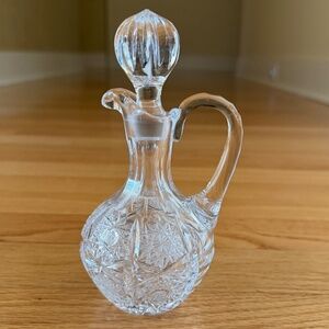 Cut Glass Lead Crystal Cruet with Stopper Pitcher Clear Crystal